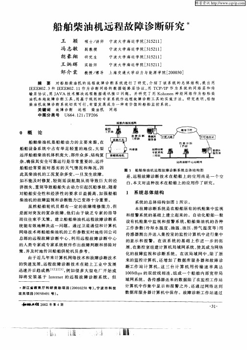 船舶柴油机远程故障诊断研究