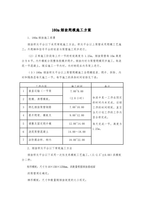 180m烟囱爬模施工方案