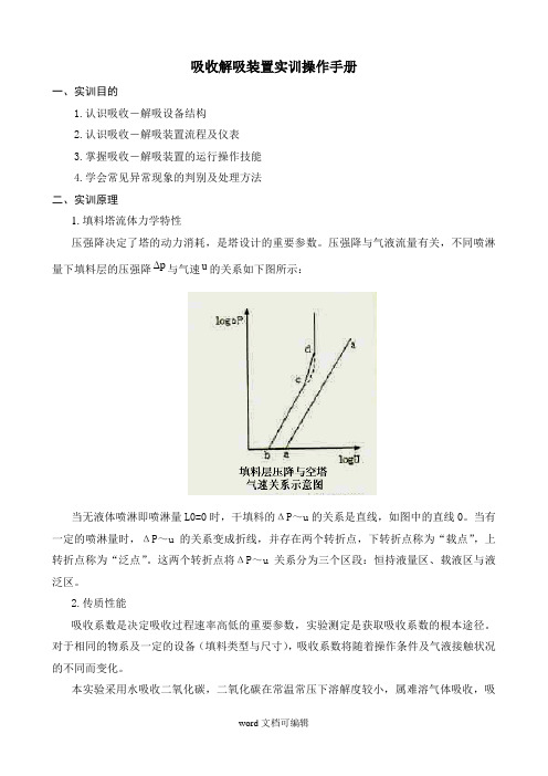 吸收解吸装置实训操作手册大全.doc