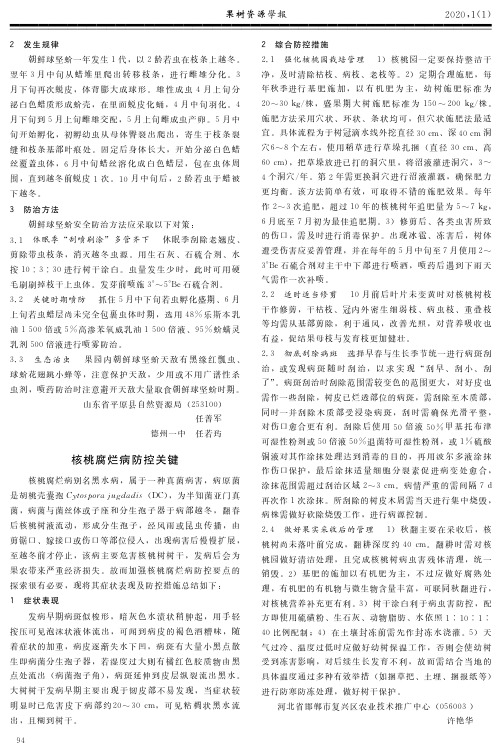 核桃腐烂病防控关键