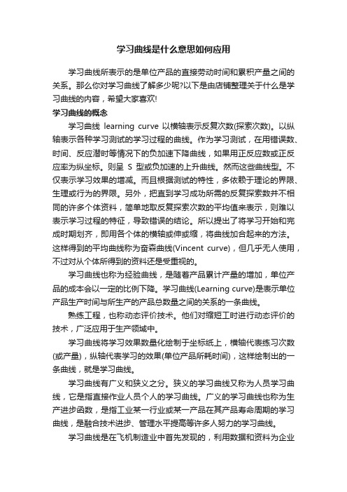 学习曲线是什么意思如何应用