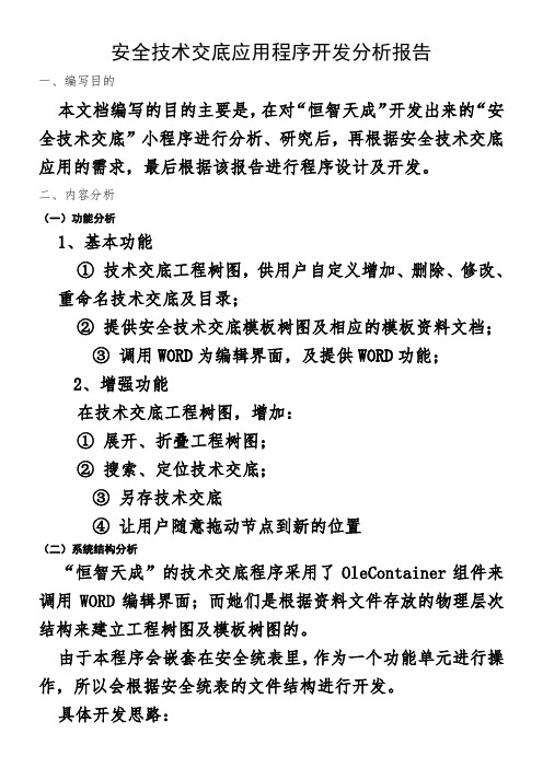 安全技术交底应用程序开发分析报告