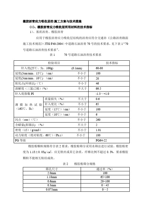 橡胶沥青应力吸收层的施工工艺