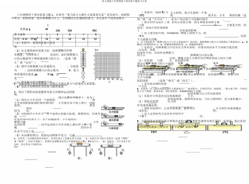 新人教版八年级物理下册实验专题复习计划