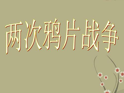 八年级历史上册 第1课 两次鸦片战争课件 华师大版