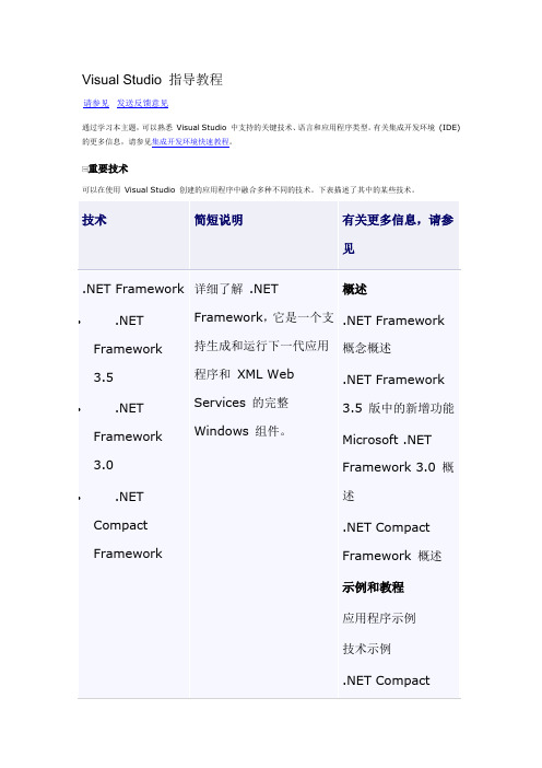 Visual Studio 指导教程