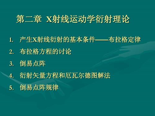 射线分析第二章—X射线运动学理论