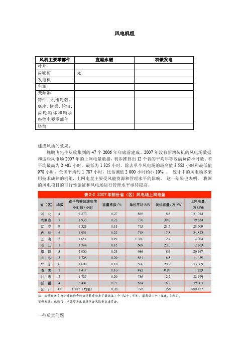 风电机组成本计算