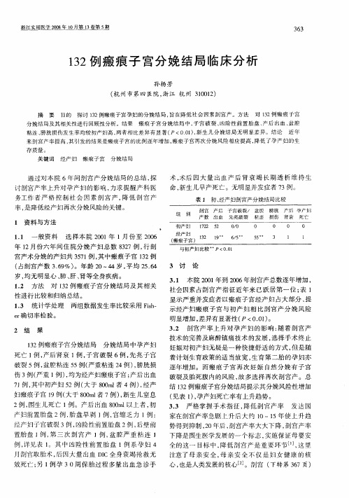 132例瘢痕子宫分娩结局临床分析