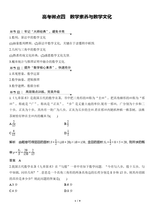 数学素养与数学文化 (教师版)