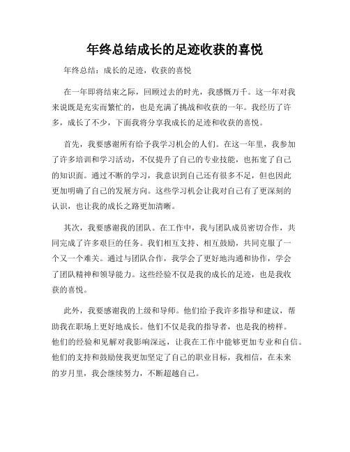 年终总结成长的足迹收获的喜悦