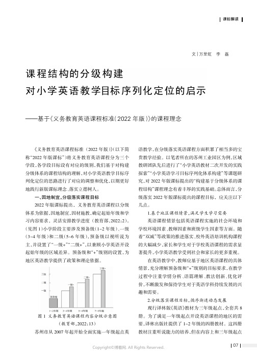 课程结构的分级构建对小学英语教学目标序列化定位的启示——基于《义务教育英语课程标准（2022年版）》