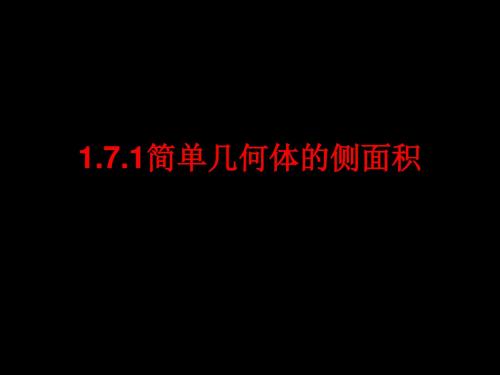 简单几何体的侧面积 19页PPT文档