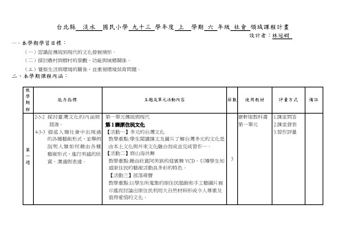 台北县淡水国民小学九十三学年度上学期六年级(精)