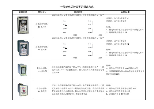 一般继电保护装置的调试方式