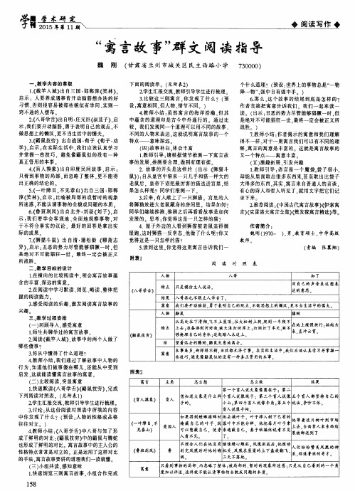 “寓言故事”群文阅读指导