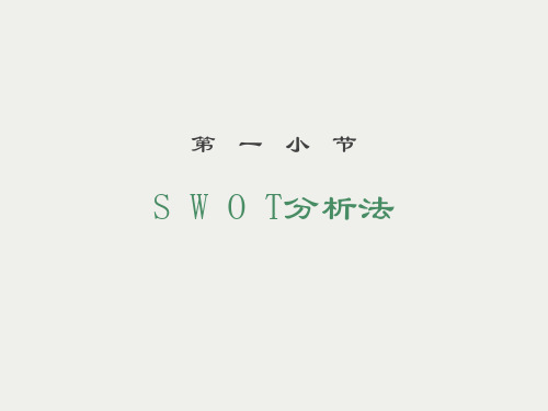 用SWOT分析法分析创业项目