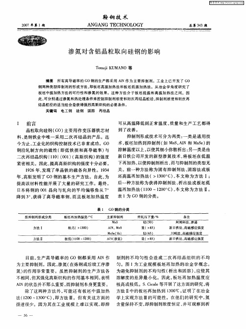 渗氮对含铝晶粒取向硅钢的影响
