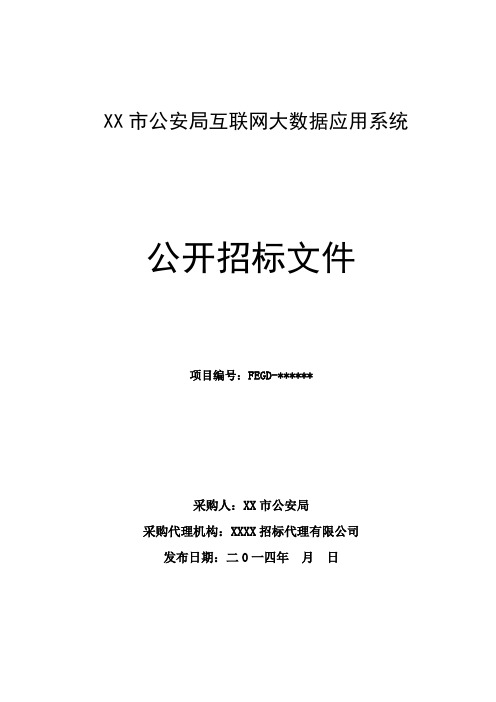 市公安局互联网大数据应用系统公开招标文件【模板】