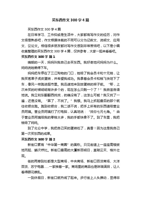 买东西作文300字4篇