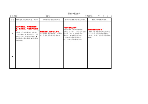 公司督察检查表