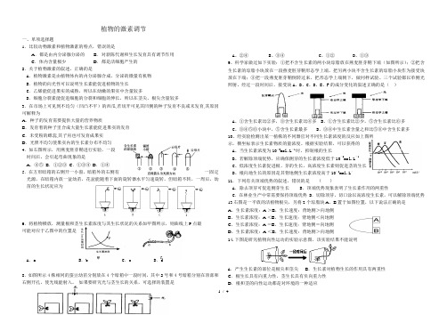 植物的激素调节习题及标准答案(全章)