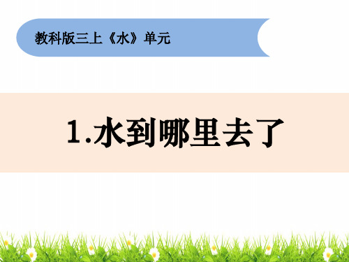 新教科版三年级科学上册《水到哪里去了》教学课件