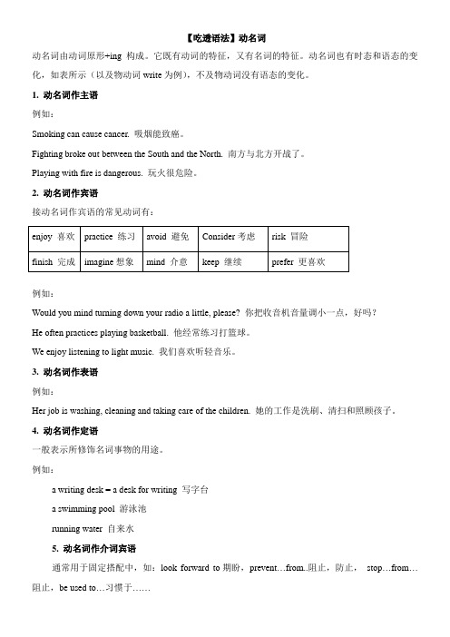 〖2021年整理〗《吃透语法动名词》优秀教案