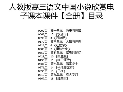 人教版高三语文中国小说欣赏电子课本课件【全册】