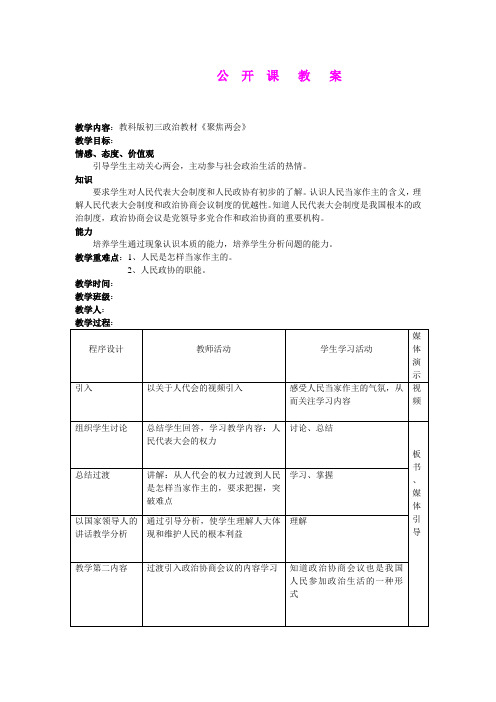 《聚焦两会》教案