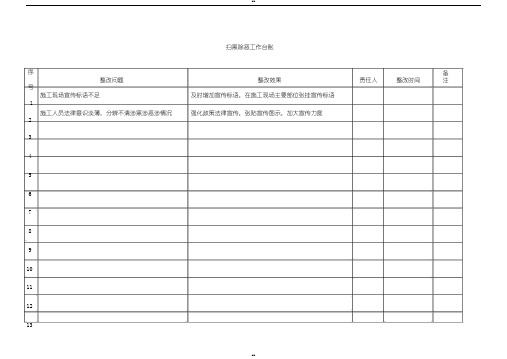 扫黑除恶台账