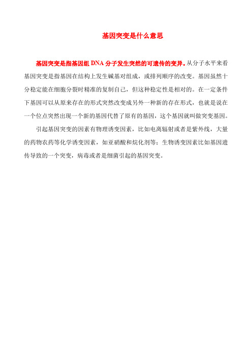 基因突变是什么意思啊