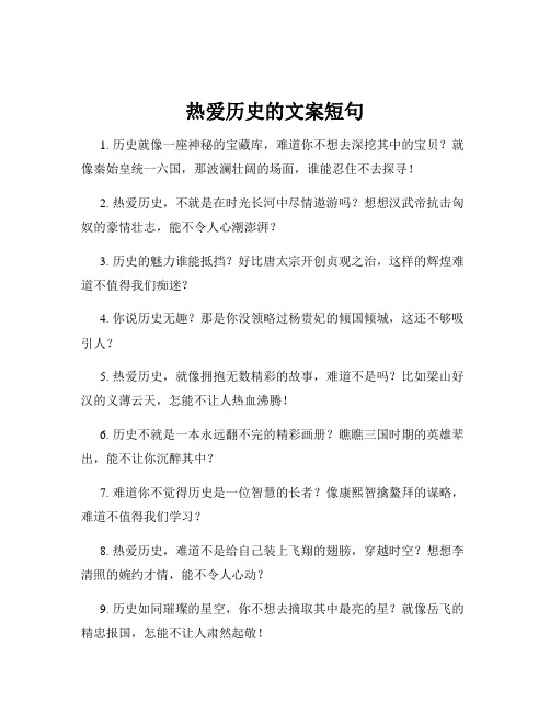 热爱历史的文案短句