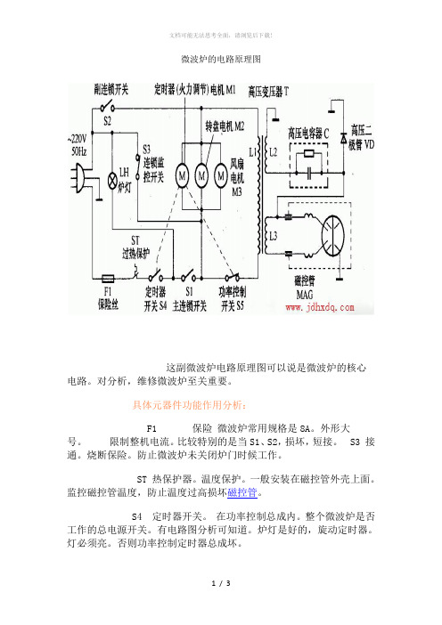 微波炉的电路原理图