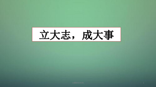 中学主题班会 立志成才