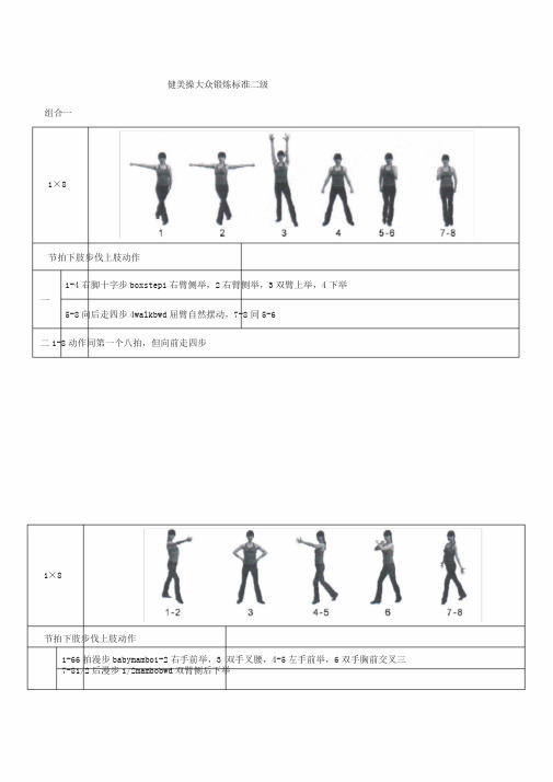 《全国健美操大众锻炼标准》第三套大众二级动作图解