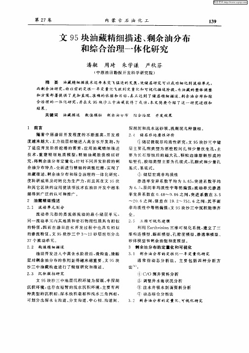 文95块油藏精细描述、剩余油分布和综合治理一体化研究