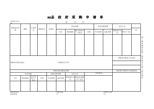 政府采购申请表