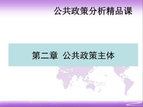 公共政策分析精品课 第二章 公共政策主体