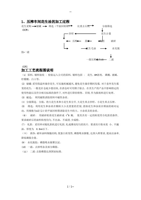 花生油生产工艺流程