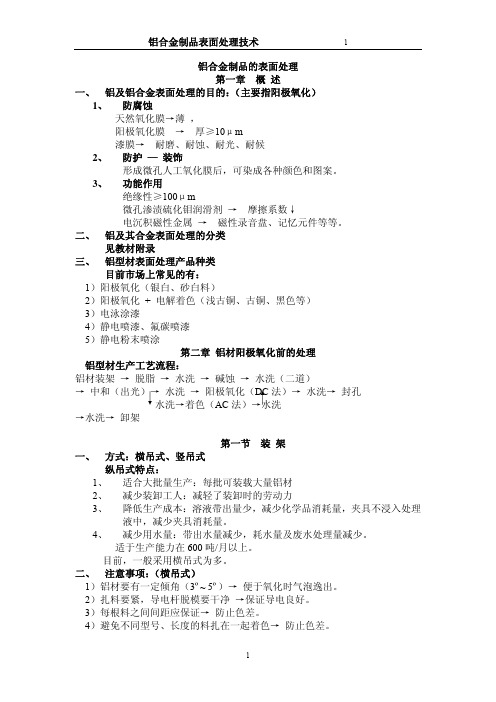 铝合金制品表面处理技术