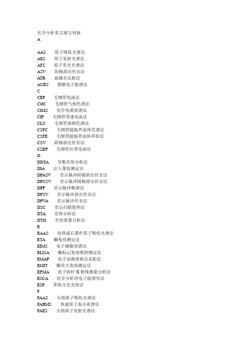 化学分析英文缩写列表.doc