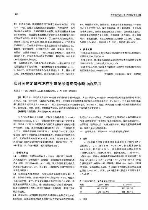 实时荧光定量PCR在生殖泌尿道疾病诊断中的应用