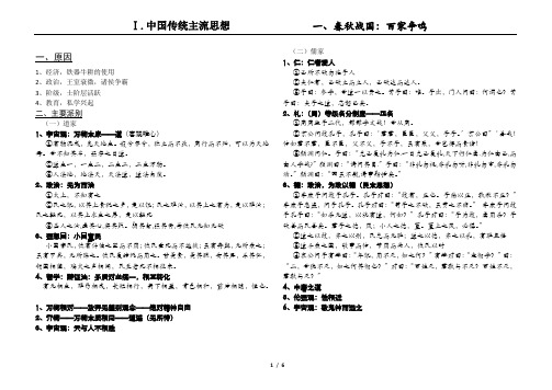 中国传统主流思想