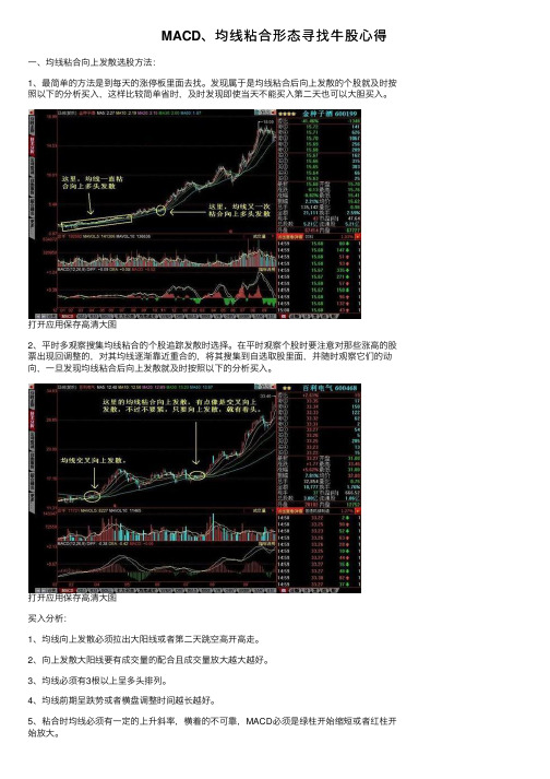 MACD、均线粘合形态寻找牛股心得