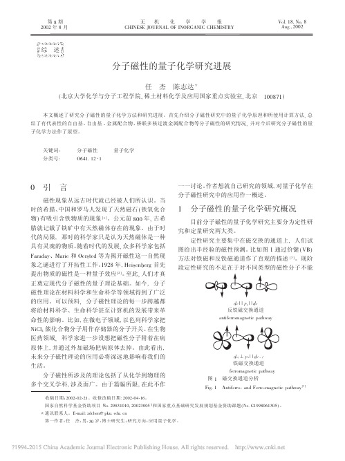 分子磁性的量子化学研究进展_任杰