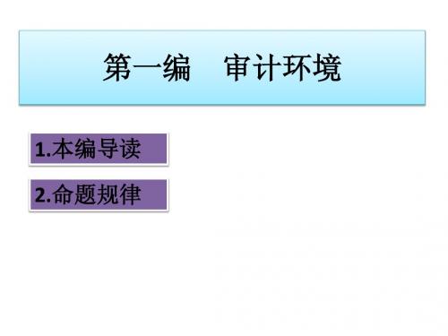CPA审计 第一章