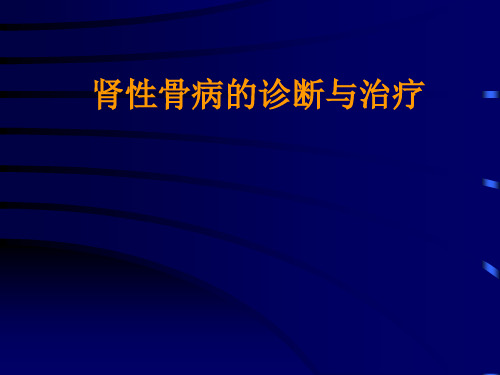 肾性骨病的诊断治疗