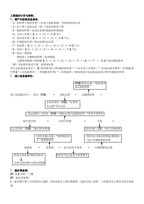 计价与控制公式大全