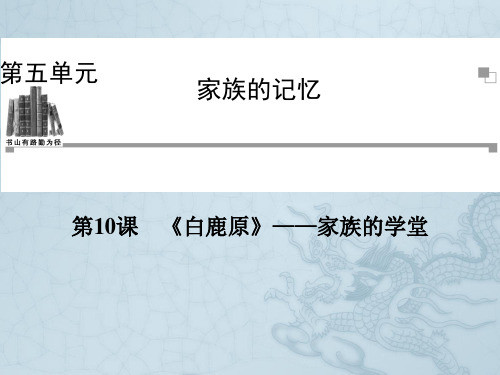 人教版语文选修课件(中国小说欣赏)第5单元 第10课《白鹿原》——家族的学堂